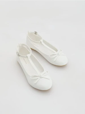 Reserved - Baleriny z imitacji skóry - biały