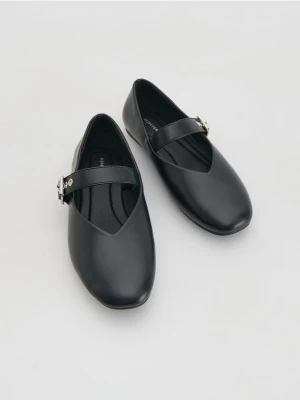 Reserved - Baleriny z imitacji skóry - czarny