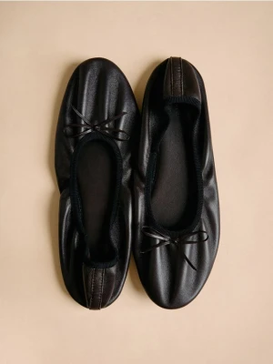 Reserved - Baleriny z kokardą - ciemnobrązowy