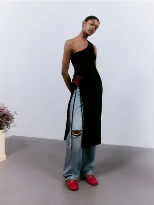 Reserved - Baleriny z kokardą - czerwony