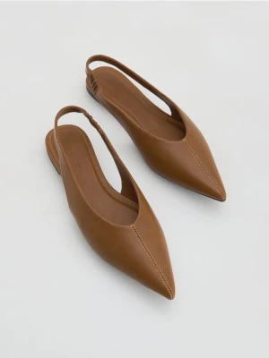 Reserved - Baleriny z łączonych materiałów - brązowy