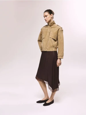 Reserved - Baleriny z owczej skóry - ciemnobrązowy