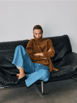 Reserved - Baleriny z owczej skóry - czarny