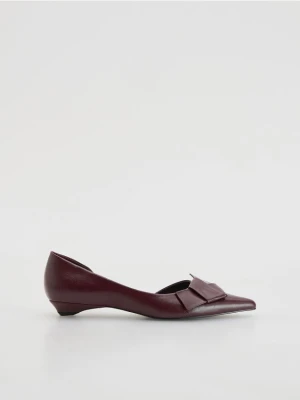 Reserved - Baleriny z ozdobną aplikacją - mahoniowy