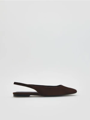 Reserved - Baleriny ze skóry owczej - ciemnobrązowy