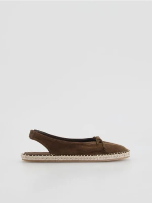 Reserved - Baleriny ze skóry owczej - ciemnobrązowy