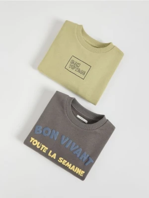 Reserved - Bawełniana bluza 2 pack - ciemnoszary