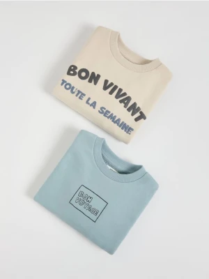 Reserved - Bawełniana bluza 2 pack - niebieski