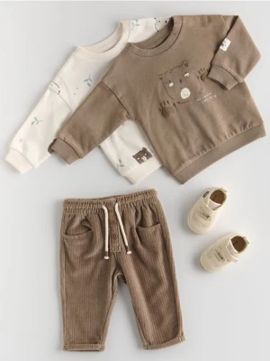 Reserved - Bawełniana bluza 2 pack - złamana biel