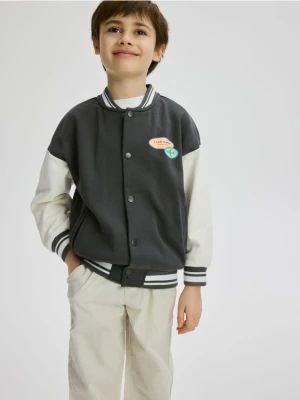 Reserved - Bawełniana bluza bomber - ciemnoszary