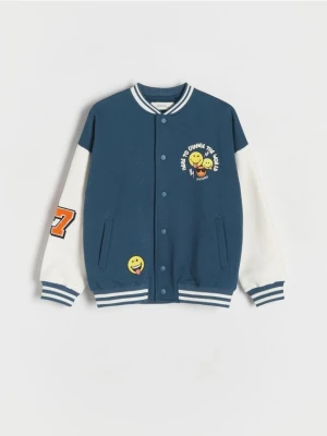Reserved - Bawełniana bluza bomber SmileyWorld® - granatowy