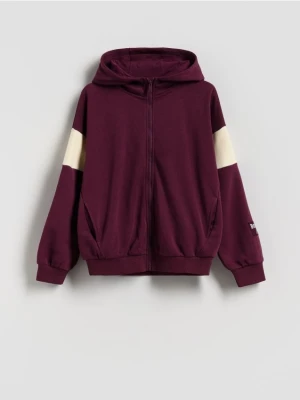 Reserved - Bawełniana bluza - bordowy