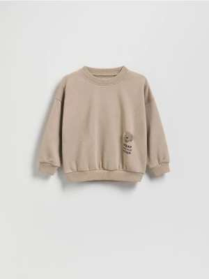 Reserved - Bawełniana bluza - brązowy