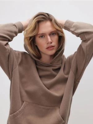 Reserved - Bawełniana bluza - brązowy