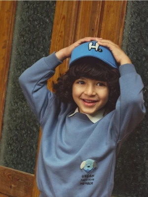 Reserved - Bawełniana bluza - granatowy