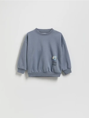 Reserved - Bawełniana bluza - granatowy