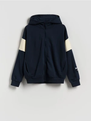 Reserved - Bawełniana bluza - granatowy