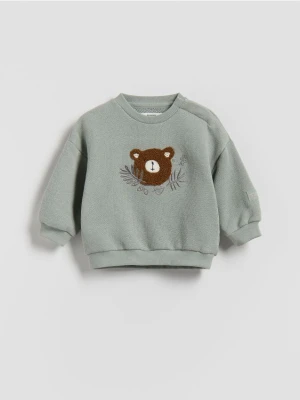 Reserved - Bawełniana bluza - jasnozielony