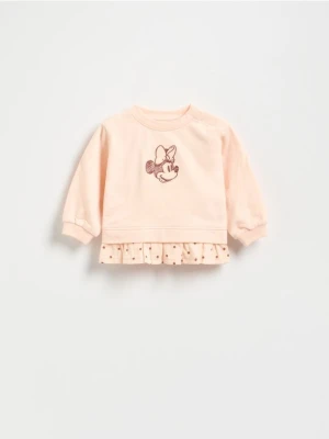 Reserved - Bawełniana bluza Minnie Mouse - pastelowy róż