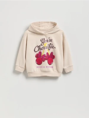 Reserved - Bawełniana bluza Minnie Mouse - złamana biel