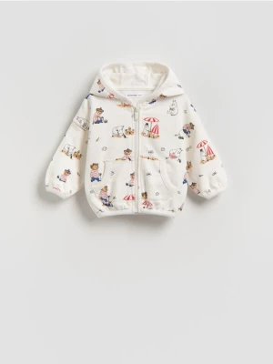 Reserved - Bawełniana bluza Muminki - złamana biel