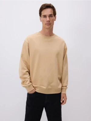 Reserved - Bawełniana bluza oversize - beżowy