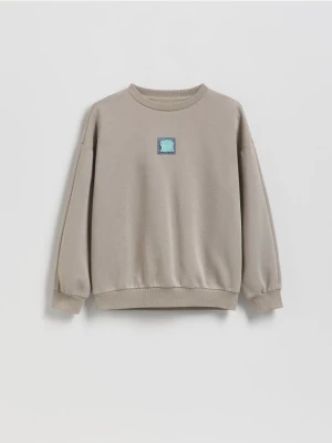 Reserved - Bawełniana bluza oversize - beżowy