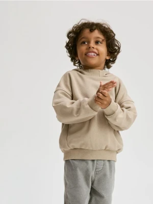 Reserved - Bawełniana bluza oversize - brązowy