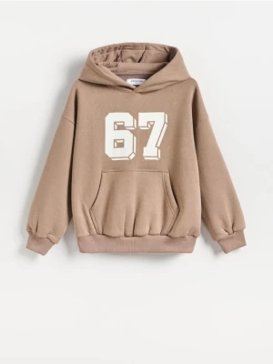 Reserved - Bawełniana bluza oversize - brązowy