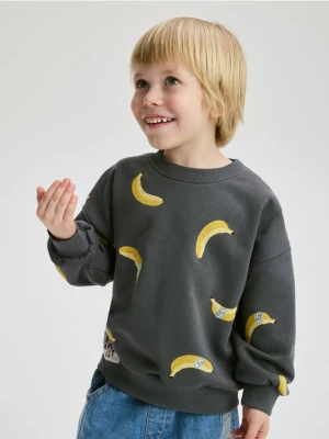 Reserved - Bawełniana bluza oversize - ciemnoszary