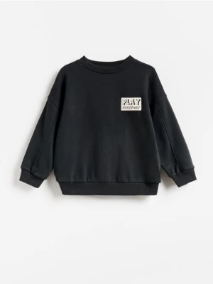 Reserved - Bawełniana bluza oversize - czarny