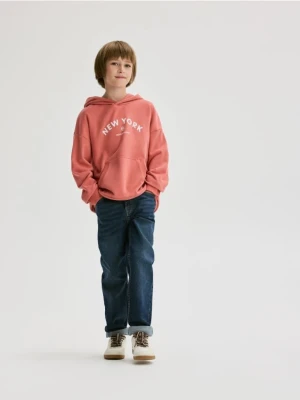 Reserved - Bawełniana bluza oversize - czerwony