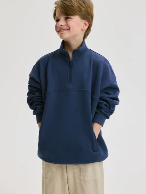 Reserved - Bawełniana bluza oversize - granatowy