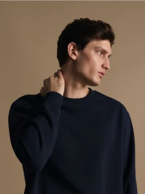 Reserved - Bawełniana bluza oversize - granatowy