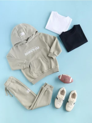 Reserved - Bawełniana bluza oversize - jasnozielony