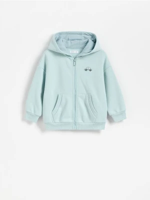 Reserved - Bawełniana bluza oversize - jasnozielony