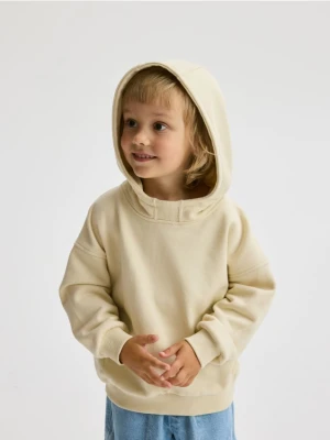 Reserved - Bawełniana bluza oversize - kremowy