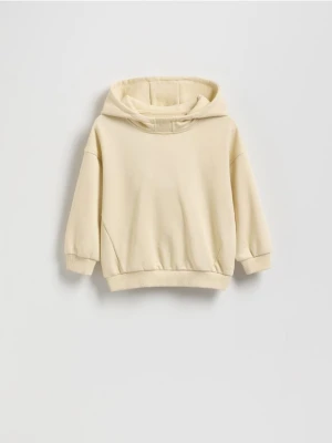 Reserved - Bawełniana bluza oversize - kremowy