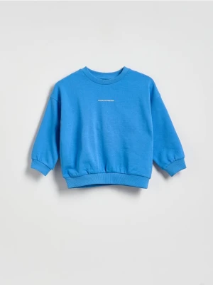 Reserved - Bawełniana bluza oversize - niebieski