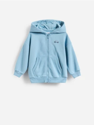 Reserved - Bawełniana bluza oversize - niebieski