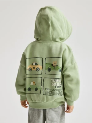 Reserved - Bawełniana bluza oversize - oliwkowy