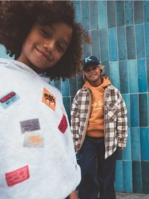 Reserved - Bawełniana bluza oversize - pomarańczowy