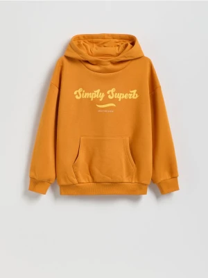 Reserved - Bawełniana bluza oversize - pomarańczowy