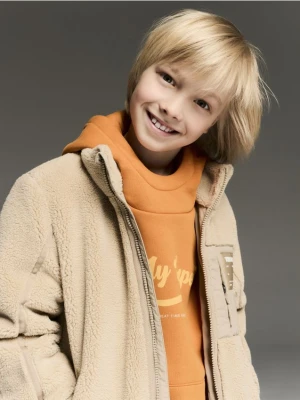 Reserved - Bawełniana bluza oversize - pomarańczowy