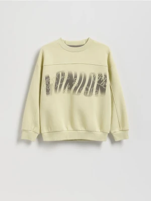 Reserved - Bawełniana bluza oversize - zielony