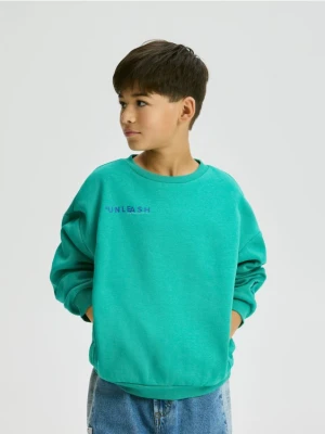 Reserved - Bawełniana bluza oversize - zielony