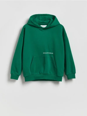 Reserved - Bawełniana bluza oversize - zielony