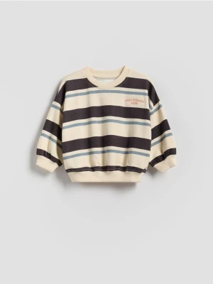 Reserved - Bawełniana bluza oversize - złamana biel