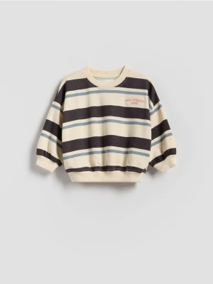 Reserved - Bawełniana bluza oversize - złamana biel