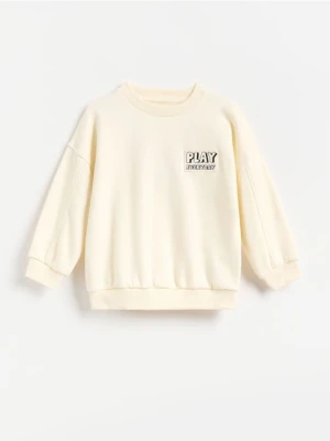Reserved - Bawełniana bluza oversize - złamana biel